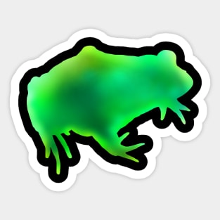 Green Ombre Frog Silhouette Sticker